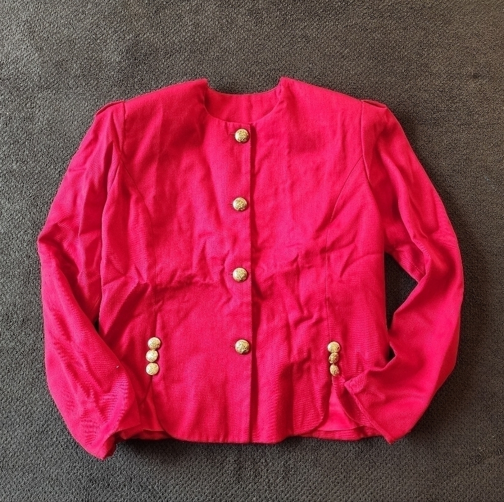 Milano New York Pretty Woman 100% Pure Wool Blazer in Red size 36